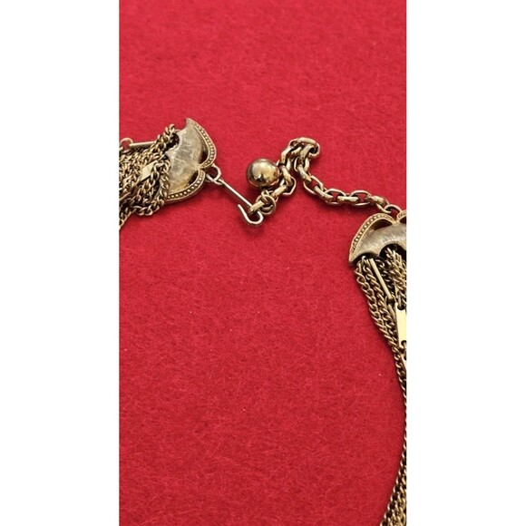 Vintage Multi Layer 20 Strand Gold-tone Chain Statement Collar Necklace - Picture 6 of 8
